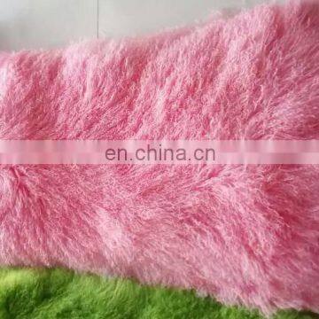 Factory Wholesale Long Hair Tanned Real Mongolian Tibetan Lamb Fur Plate photo-3