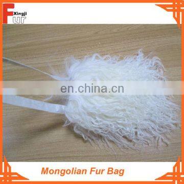 Bleached White Mongolian Fur Bag