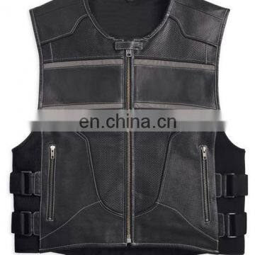 Leather Motorcycle Vest, Leather Waistcoat, Leather Motorbike Wears