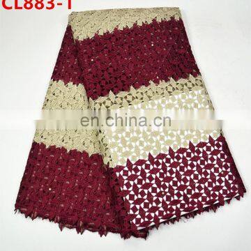 Guangzhou Fabric Market/Sale lace African Cord lace Printed fabric/Multi Color guipure lace fabric