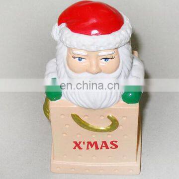 Christmas Santa Claus kids plastic unbreakable piggy bank for wholesale,custom vinyl pig coin bank gifts