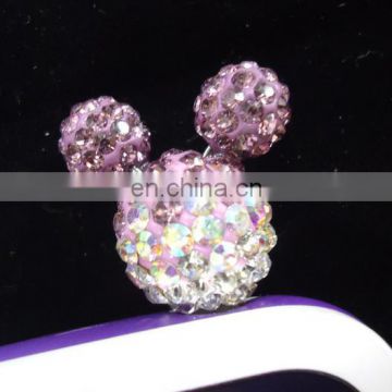 Wholesale custom rhinestone cell phone custom anti Mickey dust plug charm stopper for iPhone MCD-0028