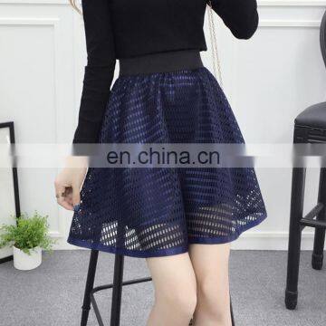 Women Clothing Ladies Sexy Girls Mini Skrt Polyester Lining Blue Short Skirts