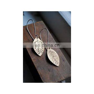 Latest Design Leaf pattern Brass Fashion Earring