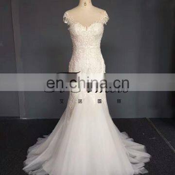 2017 High Quality Lace Beading Mermaid Wedding Dress With Detachable Train Tiamero 1A1175A photo-6