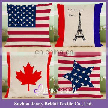 SQP025 decorative pillow case print national flags hotel pillow case