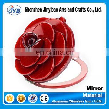 beautiful design red rose 3D flower shaped cosmetic makeup mirror