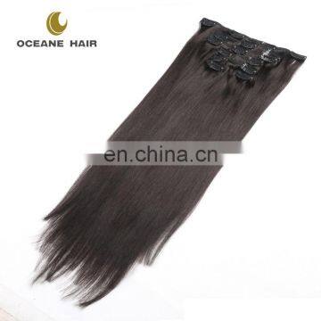 Factory Price Fashional Virgin Dark Brown Bohemian Remy Clip in Human Hair Extension photo-5