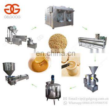 Professional Automatic Continuous Peanut Butter Making Roasting Cooling Production Line Tahini Sesame Butter Machine