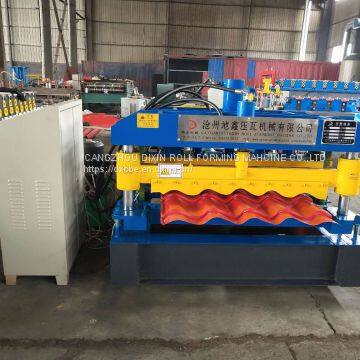 DIXIN Automatic High Speed Guide Post Cutting Glazed Tile Roof Sheet Tile Making Roll Forming Machine Price photo-4