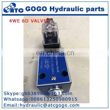 Low Price Hydraulic Solenoid Valves/ 4WE 6 D62 Solenoid Directional Valve With Self-locking Emergency Push Rod