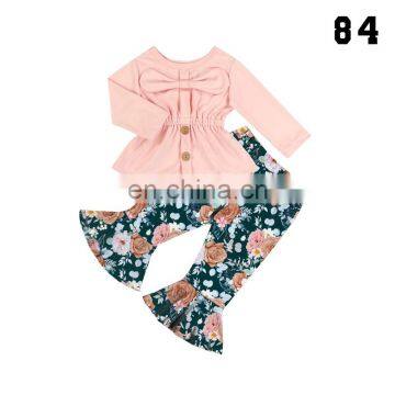 Suede Shirt And Bell Bottoms Kids Boutique Clothing Baby Girls' Clothing Sets photo-7