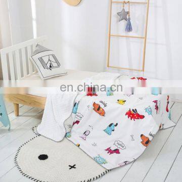 Children's Lunch Break Double-sided Cotton Printed Spring and Autumn Bean Bean Flannel Blanket photo-2