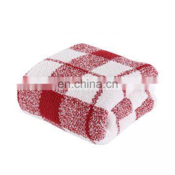 2020 Amazon Luxury Warm Fuzzy Sherpa Plaid Blankets Custom Sofa Chair Throw Blanket for Winter Anti Radiation Blanket Cobertores photo-2