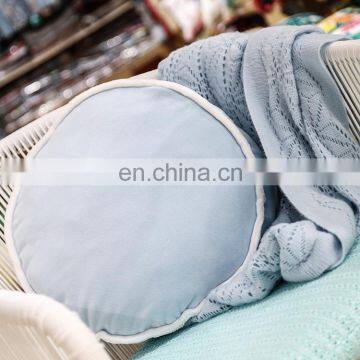 High Quality Light Blue Round Plush Decoration Cushion Round Cake Stuffed Chair Pad Car Seat Cushion photo-5