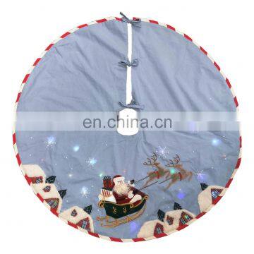 Decorative LED Embroidery Penguin With Hat 3D Scarf Tree Skirt for Christmas photo-4