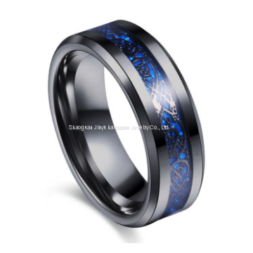 Colored silver foil tungsten gold ring