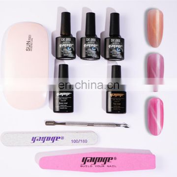 Yayoge Nail Art Manicure Set With UV LED Lamp Nail Dryer Gel Polish Soak Off cat eye magnet uv gel nail polish set colors