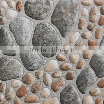 300x300mm 3D Inkjet rustic pebble floor tiles with 3D Inkjet rain-flower pebble floor tiles