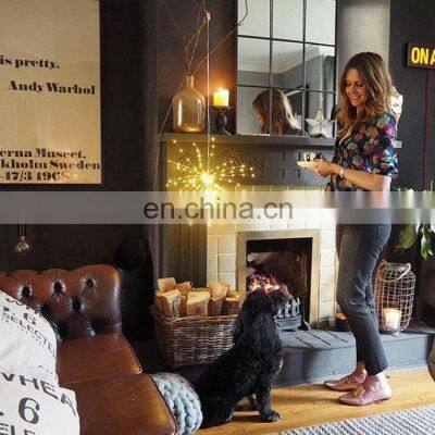 2019 Remote Control 8 Modes Dimmable Battery Operated Hanging Starburst LED Bouquet Shape String Lights photo-4