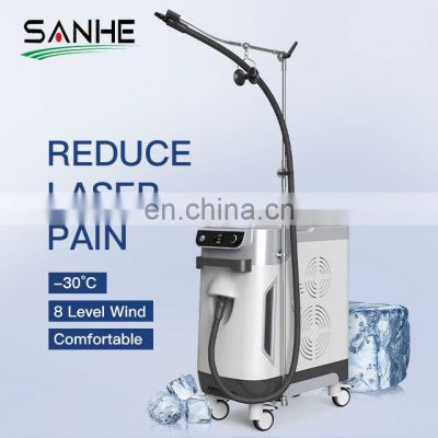 Skin cooling machine for laser treatment after Diode laser