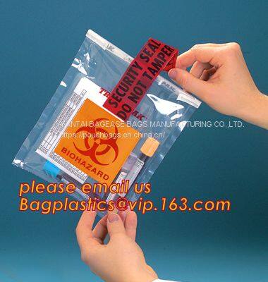 Biohazard Specimen Bags,Zip Specimen Transport Bag, Tear Off Pouch Bags, Attached Document Pouch. Printed Transport Bags photo-2