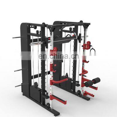 ASJ-S105 gym fitness equipment multi Functional Trainer Smith Training Machine Cable Crossover Trainer smith machine Power Rack