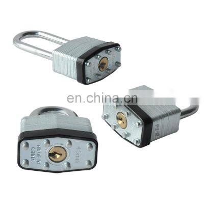 Hardened Steel Shackle Brass Cylinder Long Shackle Lock With Keys Laminated Padlock photo-2