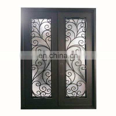 custom modern front exterior entrance iron metal universal prehung steel patio double door