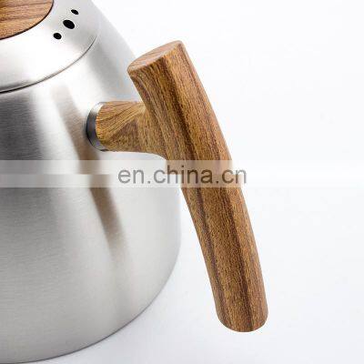 304 Stainless Steel Espresso Coffee Kettle Coffee Tea Pot With Wood Handle photo-5