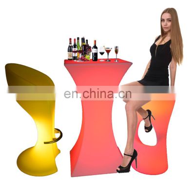 hookah lounge furniture /Magic 16 color change outdoor bar table and chair led stools bar chairs for solon garden party