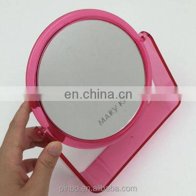 Custom Foldable Double Sides Plastic Cosmetic Standing Table Makeup Mirror photo-5