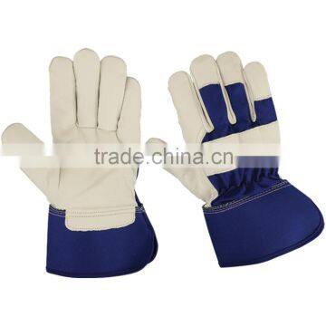 red and blue working gloves