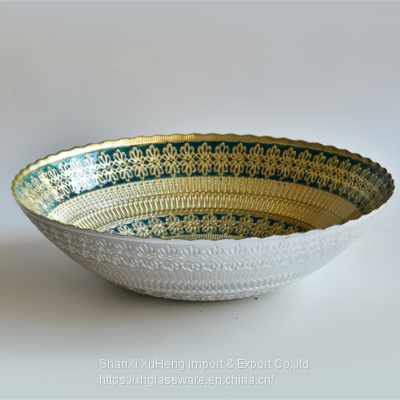 Wholesale Glass Charger Dinner Plate And Fruit Bowl Set For Wedding Restaurant Decoration photo-3