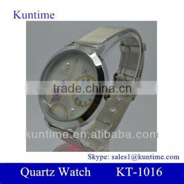 2014 new design quartz watch metal netting band watches