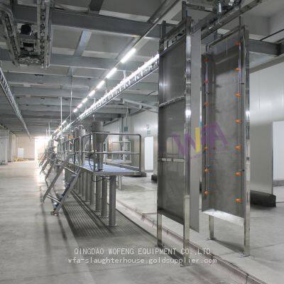 Assembly Line Equipment Automatic Sheep Slaughterhouse Carcass Washing Machine For Livestock Abattoir Application Automatic Pressure Washing for Carcass. Power Mode 3-phase Electric Installation Method The Top is Connected With the Main Steel Beam, and th