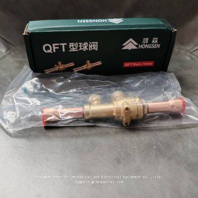 Hongsen Refrigerant Ball Valve QFT-6/10V/12/16/19 Vanne d'arrêt du réfrigérant pour climatiseur, pompe à chaleur et chambre froide