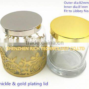 82mm Shiny Nickle & Gold Plating Candle Lid photo-3