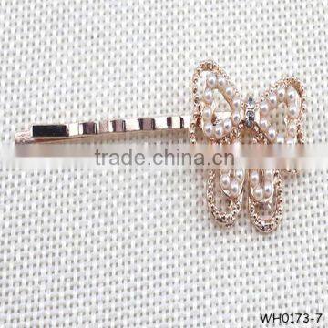 Wholesale hair pin for women, high quality butterfly pearl hair clip