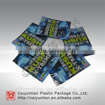 three side smacked herbal incense bags with zipper