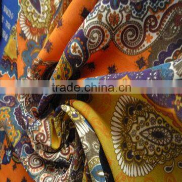 Stretch Printed Chiffon Fabric/retro Fabric With Printed/50d Stretch Chiffon Fabric