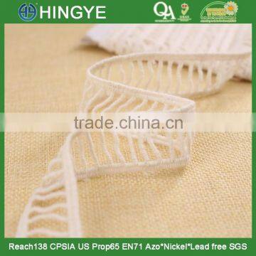 Hot Selling off White 100% Cotton Ladder Lace for Clothing Decoration H1551-3 Quality Choice photo-3