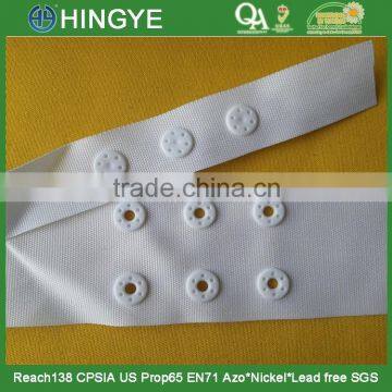 Double Line Snap button Tape in white color -- S1435