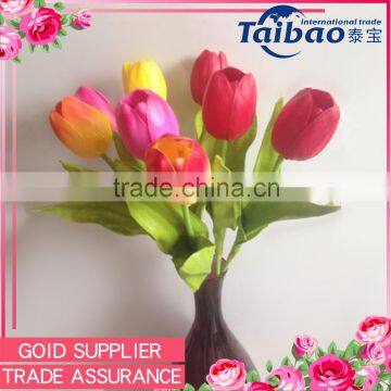  China supplier real touch room decoration PU tulip flower arrangement