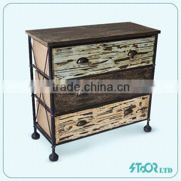 Antique cheap metal wooden storage cabinets