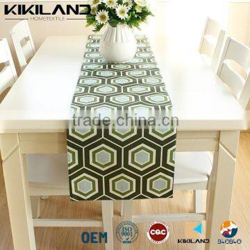 poly cotton printing table linen green table runners