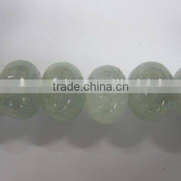 Natural clear aquamarine roundel bead mineral gemstone for jewelry making