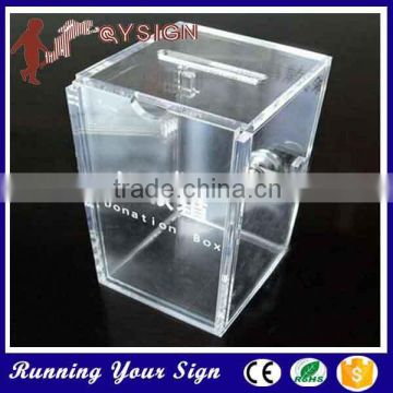 Waterproof custom Acrylic donation boxes