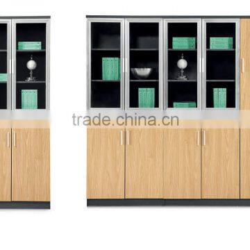 MDF wood glass door cabinet