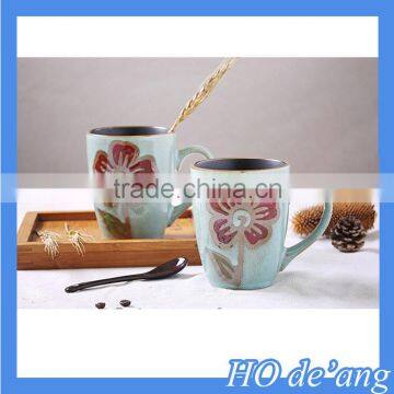 HOGIFT Retro creative flower coffee mug/ceramic milk mug